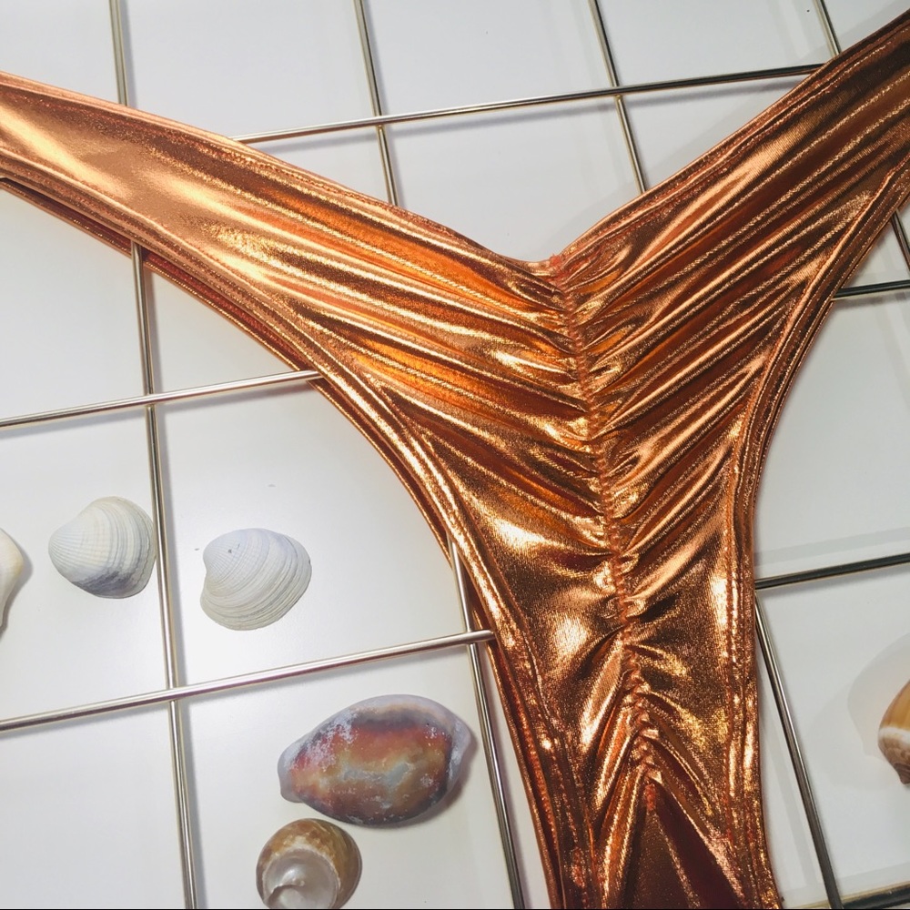 Bottom Bikini Scrunch Back Golden Rose Color S M L